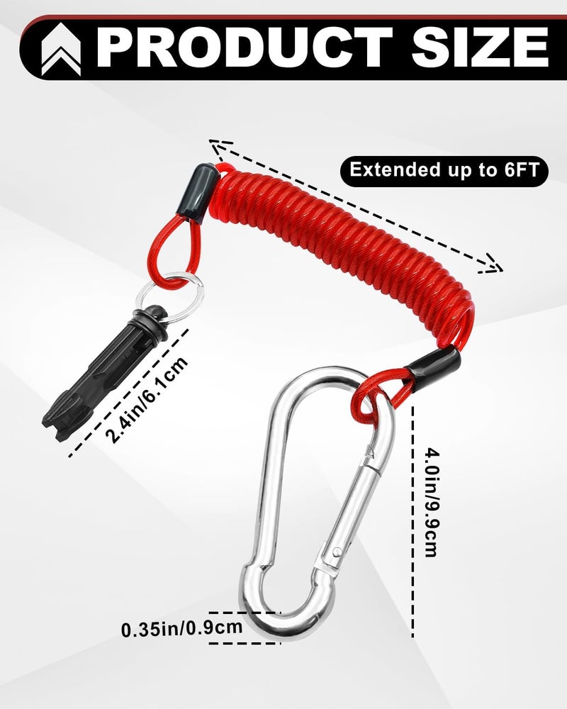 LTDCVTR 6FT Breakaway Trailer Cable, Trailer Brake Cable Stainless Steel Spring Safety Towing Coiled Wire with Pin, Emergency Brake Cable Strap Ground Clip Switch Travel Trailer/RV/Camper Accessories - Image 3